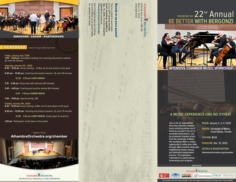 Chamber Music Workshop Brochure