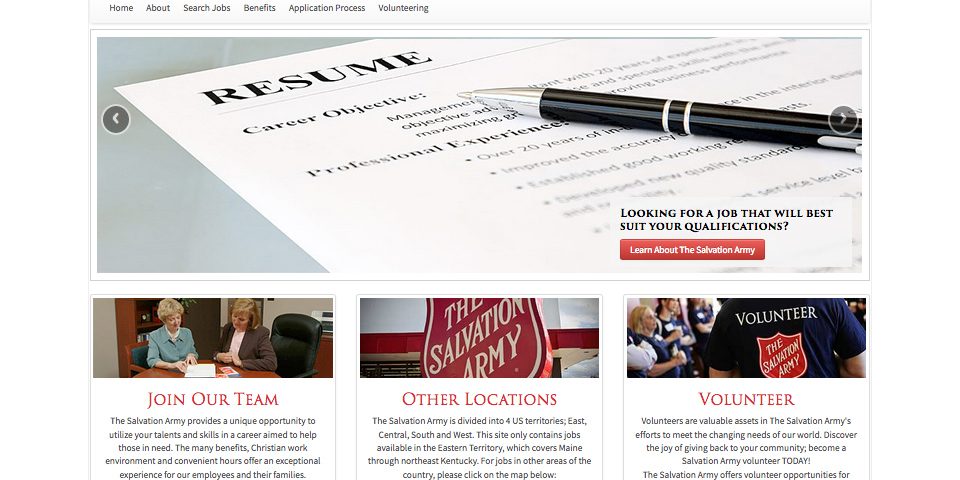 The Salvation Army Career Portal Website