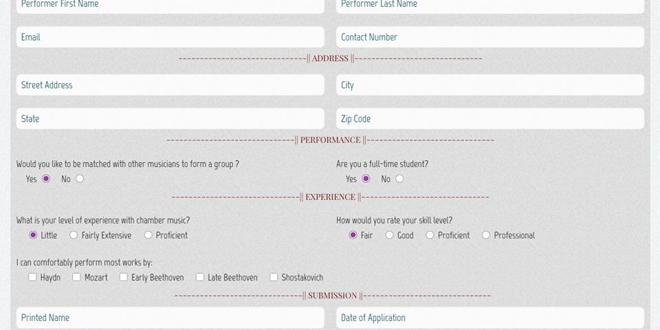 Workshop Online Application Form